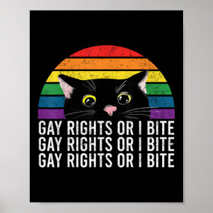 Affiche Gay Rights Ou I Bite Lgbt Cat Ally Pride Mois Homm