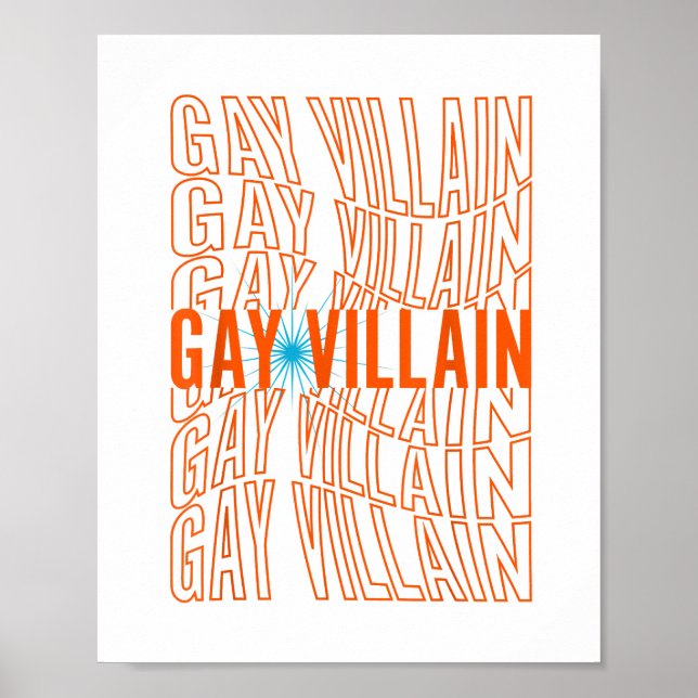 Affiche Gay Villain Mème Drôle LGBT Gay pride Lesbian (Devant)