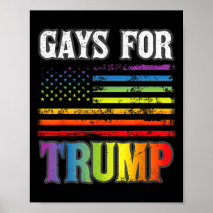 Affiche Gays For Trump Lgbt Pride Gay Rainbow Flag Vote Re