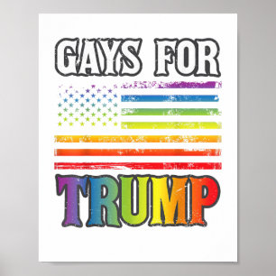 Affiche Gays Pour Trump LGBT Pride Gay Rainbow Flag Vote R