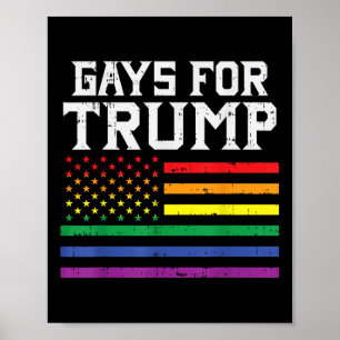 Affiche Gays Pour Trump Usa Flag Pro Réélire Donald 2020