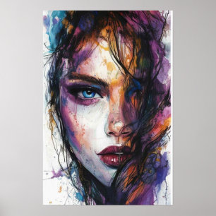 Affiche Gazon à vapeur - Aquarelle Portrait de force et