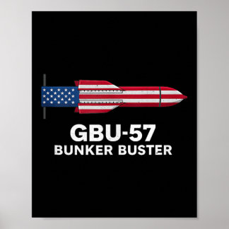 Affiche Gbu-57 Briseur de bunker Drapeau américain 4 juill