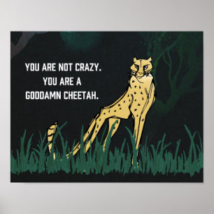 Affiche GD Cheetah 14"x 11" non estampillé