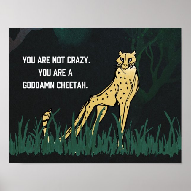 Affiche GD Cheetah 14"x 11" non estampillé (Devant)