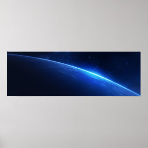 Affiche Géant Bleu Dans L'Espace