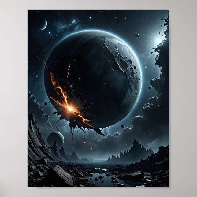 Affiche Géant de la lune et du gaz brisé (Devant)