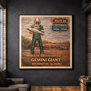Affiche Géant Gémeaux Wilmington Route 66