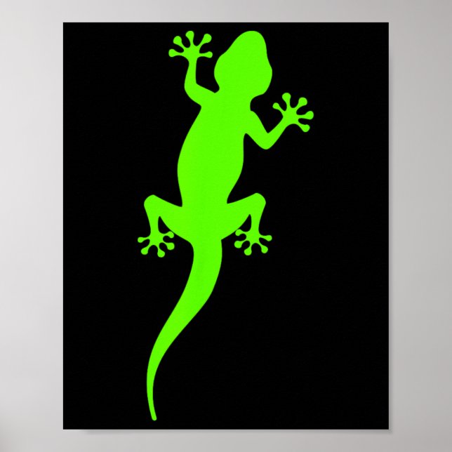 Affiche Gecko grimpeur vert funky (Devant)
