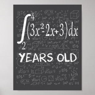 Affiche Géek de maths drôle 50 ans 50e anniversaire Integr