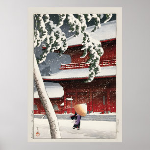 Affiche Geisha dans la tempête de neige Kawase Hasui