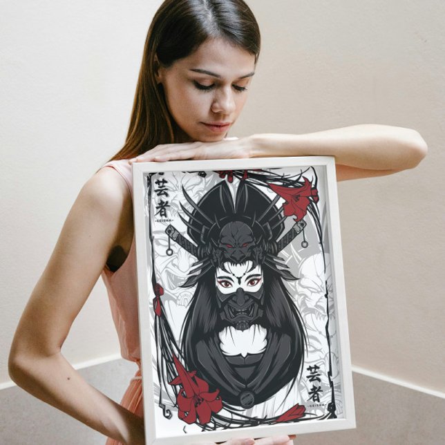 Affiche Geisha masqué (Créateur téléchargé)