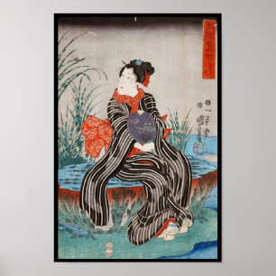 Affiche Géisha ukiyo-e japonaise vintage classique Utagawa