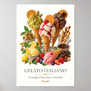 Affiche Gelato Italiano – Vintage Italian Dessert