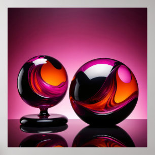 Affiche Gels de verre chromatiquement colorés en réflexion
