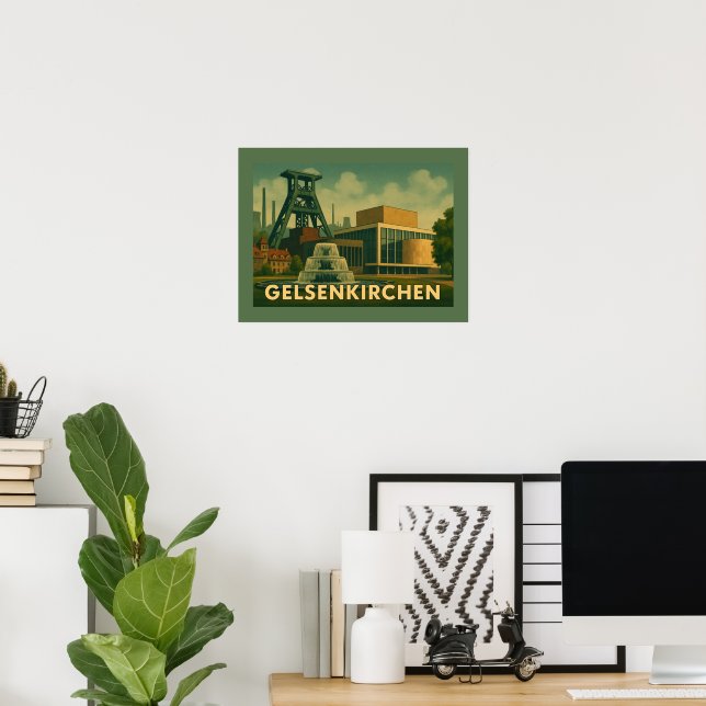 Affiche Gelsenkirchen Allemagne Art de ville (Bureau à domicile)