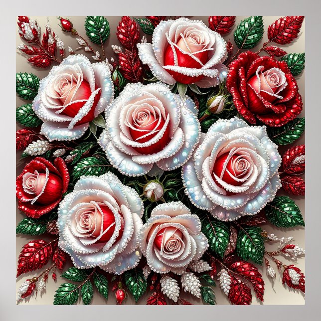 Affiche Gem complexe embelli design floral (Devant)