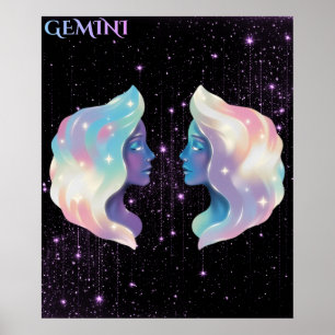 Affiche Gémeaux Célestes – Art Astrologique