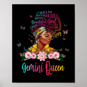 Affiche Gemini Reine femme noire Persistant beauté