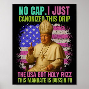 Affiche Gen Alpha argot Trump comme pape de l'église catho