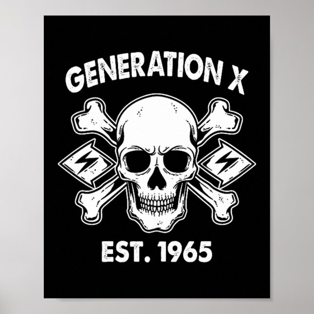 Affiche Gen X 1965 I'm 97% Sure You Don't Like Me Skull (  (Devant)