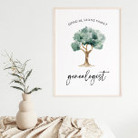 Affiche Généalogiste de famille officiel avec arbre | Styl<br><div class="desc">Cette affiche simple et élégante dit "généalogiste officiel de la famille", et vous pouvez mettre votre propre nom de famille dans le texte. Il y a aussi un élégant aquarelle et une typographie de script moderne. Un cadeau de conservation parfait pour l'ancêtre et la généalogie expert dans votre arbre de...</div>