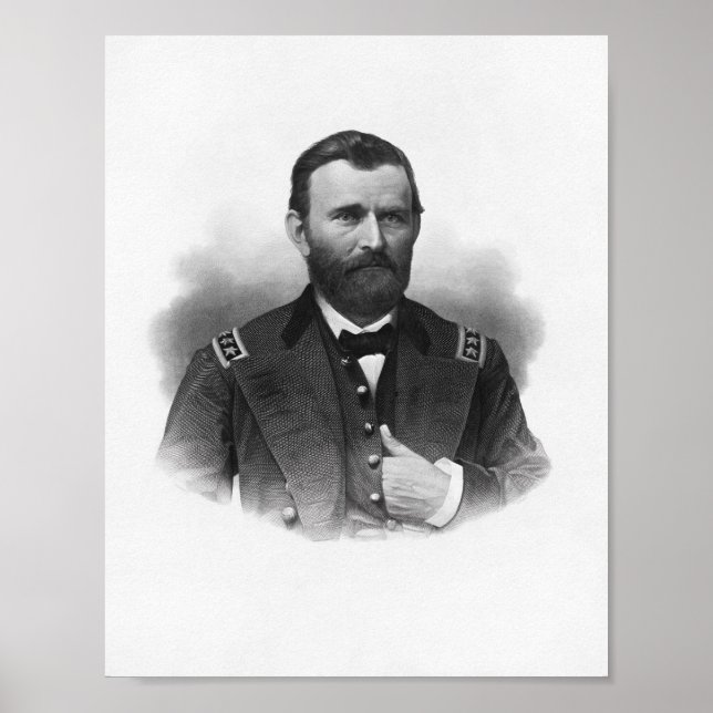 Affiche Général Grant Portrait gravé (Devant)