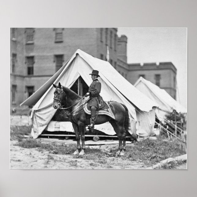 Affiche General Joseph Hooker On Horseback  (Devant)