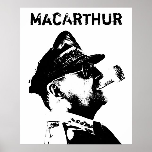 Affiche Général MacArthur — Héros de guerre américain (Devant)