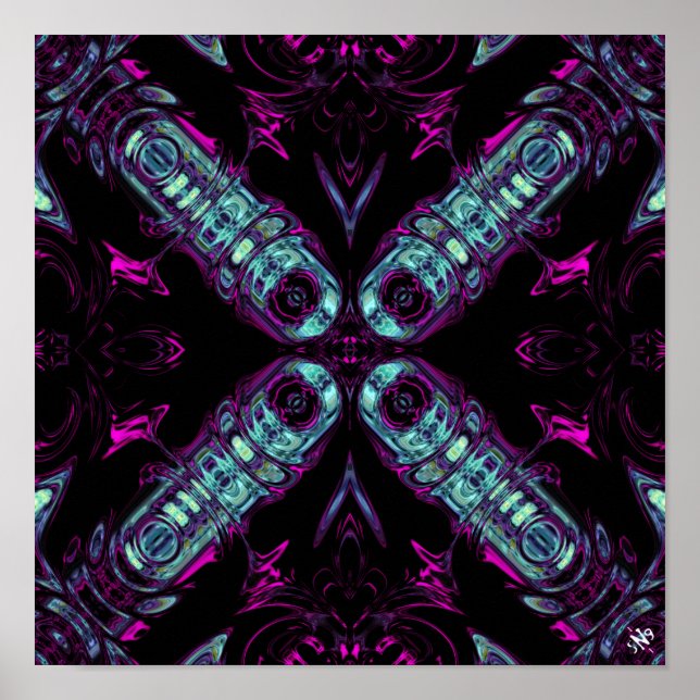 Affiche Générateur d'énergie (motif abstrait coloré) v2 (Devant)