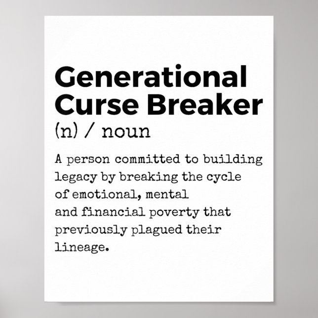 Affiche Generational Curse Breaker Definition Melanin Blac (Devant)