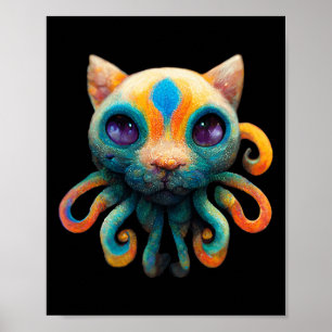 Affiche Générique Octopus Cat unique - À Porter Sur Hallow
