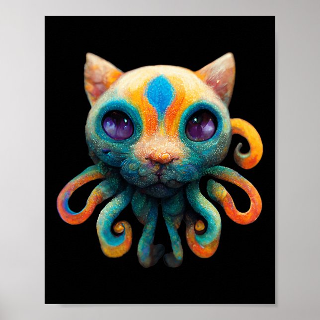 Affiche Générique Octopus Cat unique - À Porter Sur Hallow (Devant)