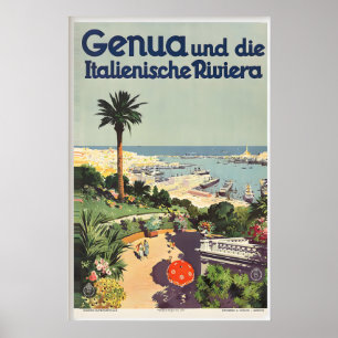 Affiche Gênes Gênes Ligurie Riviera italienne Italie Vinta