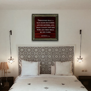 Affiche Genèse 2:24 Roi Jacques Bible Christian