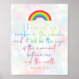 Affiche Genèse Arc-en-ciel de Dieu 9 Bible chrétienne Vers