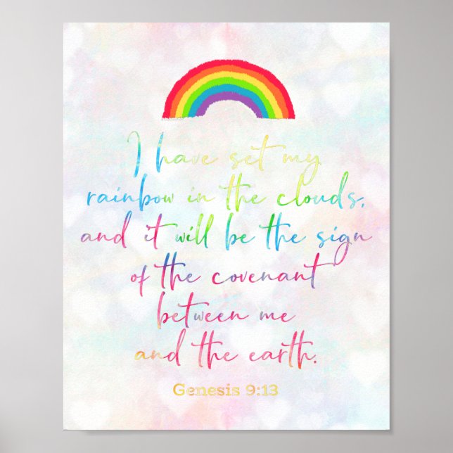 Affiche Genèse Arc-en-ciel de Dieu 9 Bible chrétienne Vers (Devant)