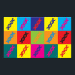 Affiche Génétique Pop Art<br><div class="desc">Genetics Pop Art. Si la génétique est votre loisir, votre profession ou votre obsession, montrez-la avec de grands t-shirts, des tasses, des autocollants et plus encore. Ce sont aussi de grands cadeaux pour les autres fans de Génétique !</div>
