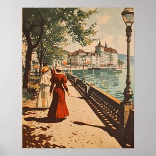 Affiche Genève Lakeside Vintage