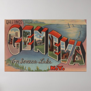 Affiche Genève, New York - grandes scènes de lettre