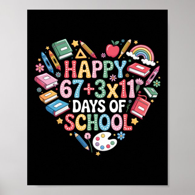 Affiche Génial Équation mathématique de 100 jours d'école  (Devant)
