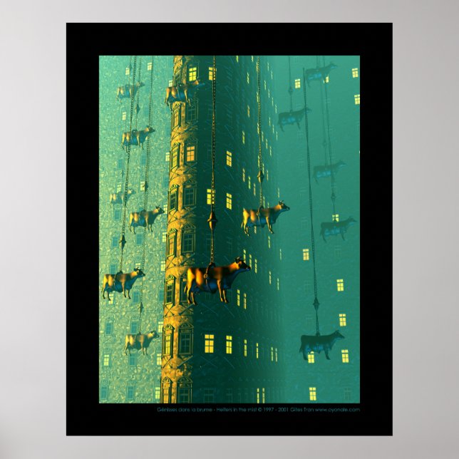 Affiche Génisses dans la brume - Heifers dans la brume (Devant)