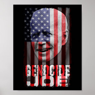 Affiche Génocide Joe Biden Anti Biden American Flag Vampir