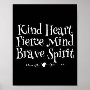 Affiche Genre Coeur Fierce Esprit Brave Motivation W