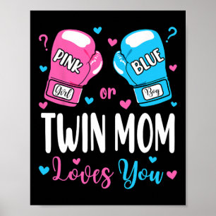 Affiche Genre Révéler Rose Ou Bleu Twin Maman Vous Aime Bo