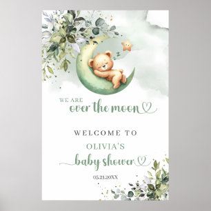 Affiche Genre vert neutre au-dessus de l'ours en peluche l