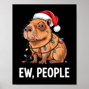 Affiche Gens dégoûtants Capybara Lumières de Noël Drôle d'