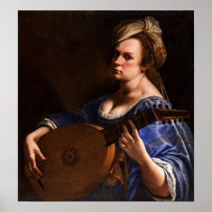 Affiche Gentileschi - Auto-Portrait Comme Joueur De Lute