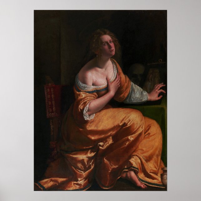 Affiche Gentileschi - Autoportrait en Marie-Madeleine (Devant)
