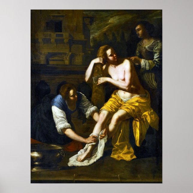 Affiche Gentileschi - Bethsabée au bain 1638 (Devant)